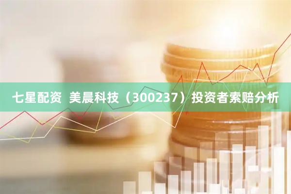 七星配资  美晨科技（300237）投资者索赔分析