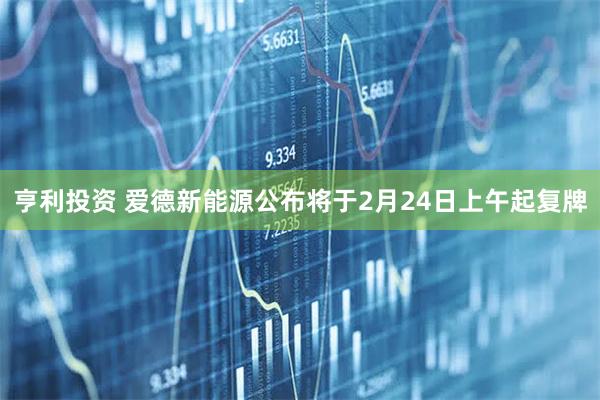 亨利投资 爱德新能源公布将于2月24日上午起复牌