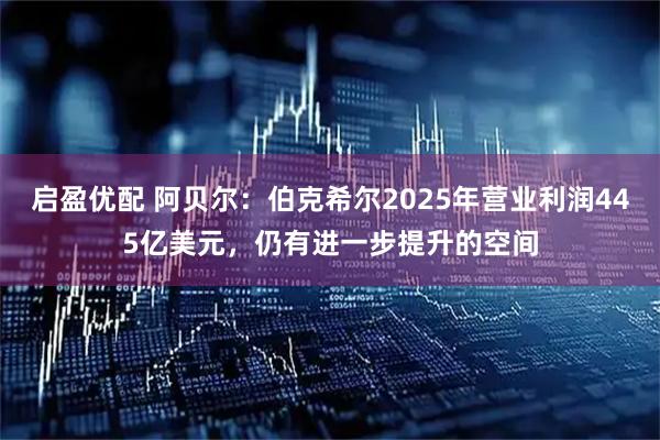 启盈优配 阿贝尔：伯克希尔2025年营业利润445亿美元，仍有进一步提升的空间